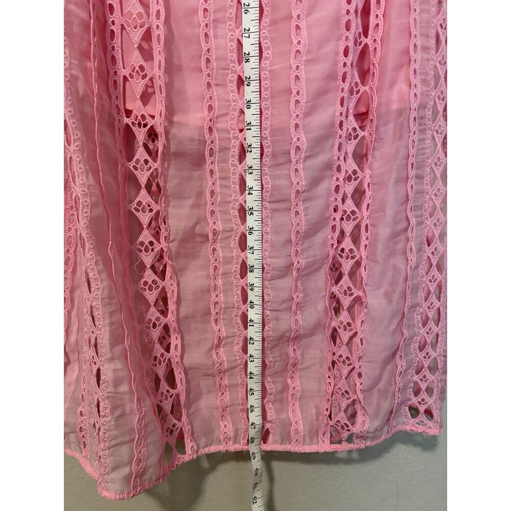 Endless Rose Pink Lace Overlay Dress Round Neck Lined Midi Sleeveless Sz L - Picture 9 of 16